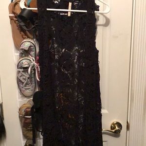 Black lace vest
